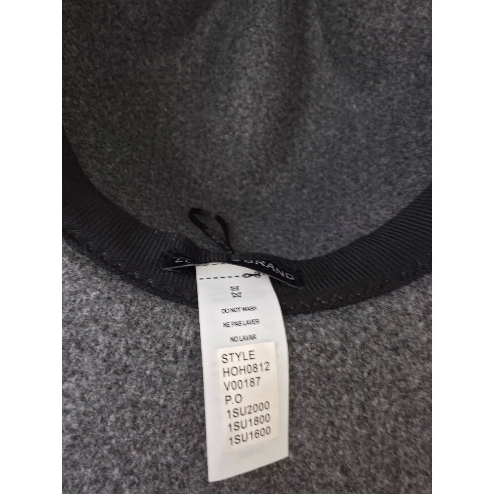 LUCKY BRAND Gray Fedora Hat w/ Black Faux Leather Ribbon Band Unisex Sz 7-1/8 - Picture 8 of 10